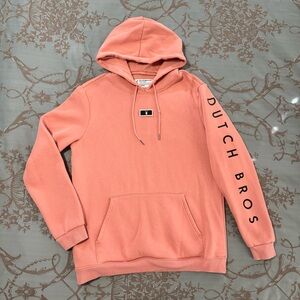 Dutch Bros Pullover Hoodie Sweatshirt Pink Black Size Large